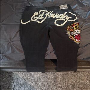 Ed Hardy Black Denim with Artistic Patch